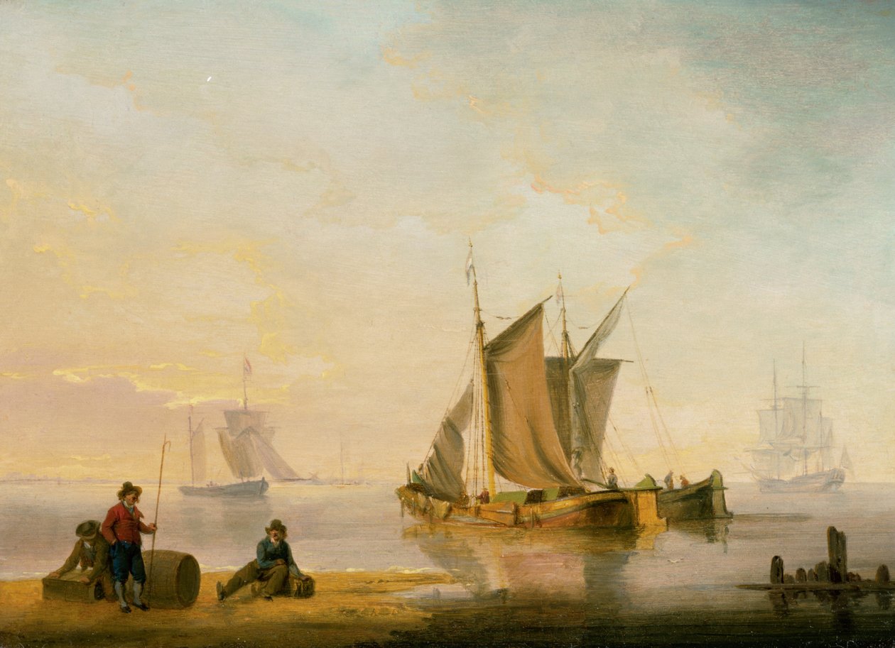 The Harbour at Weymouth, 1805 (pen, blæk og akvarel på papir) af John Thomas Serres