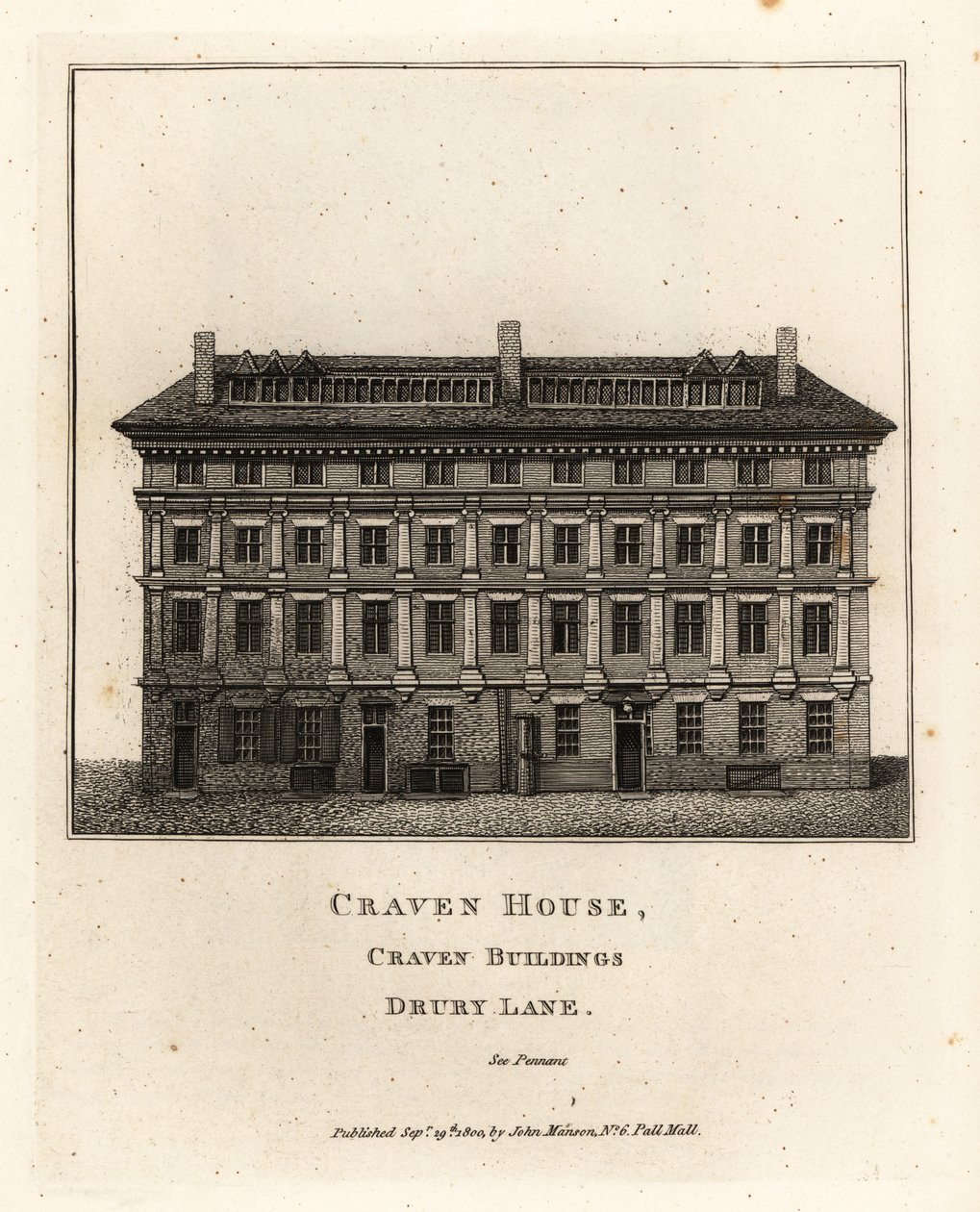 Craven House, Craven Buildings, Drury Lane, London af John Thomas Smith