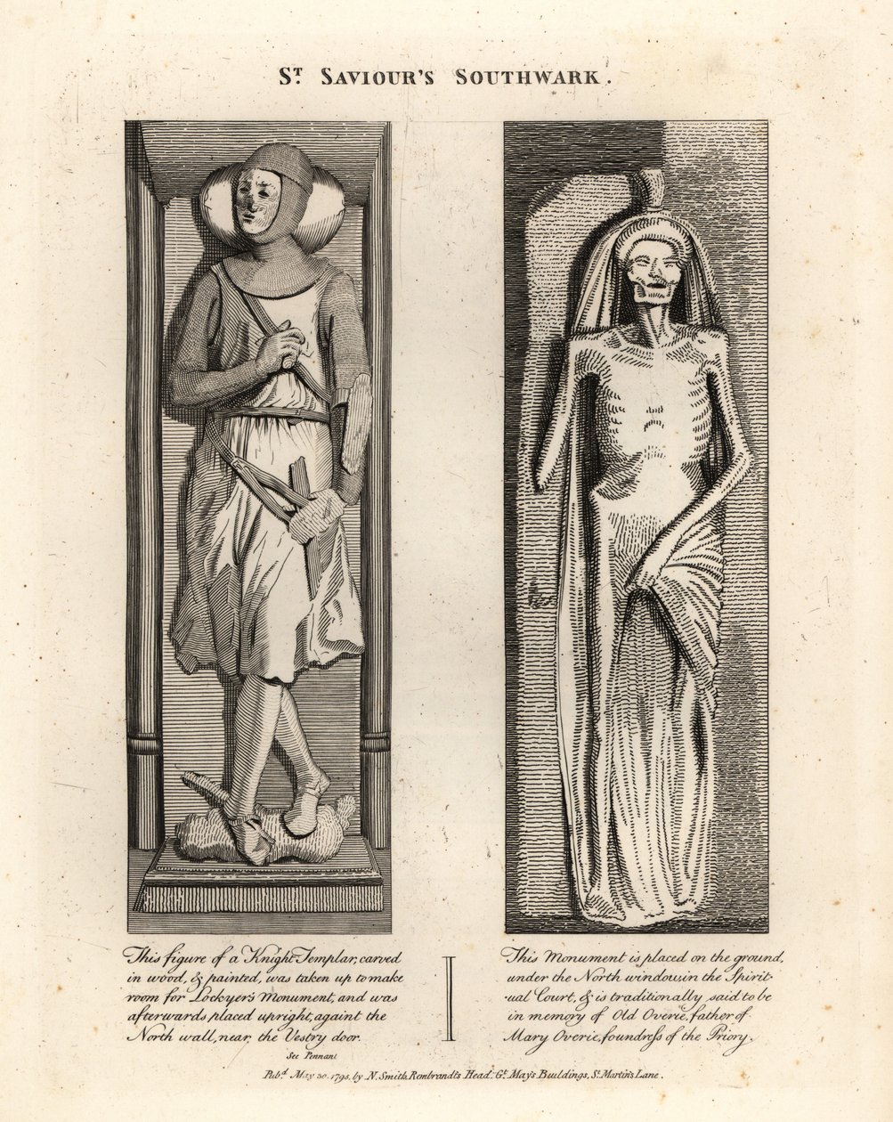 Gravbilleder i St Saviours Southwark af John Thomas Smith