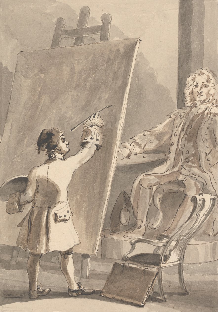 Hogarth maler sit billede af kaptajn Coram til Foundling Hospital af John Thomas Smith