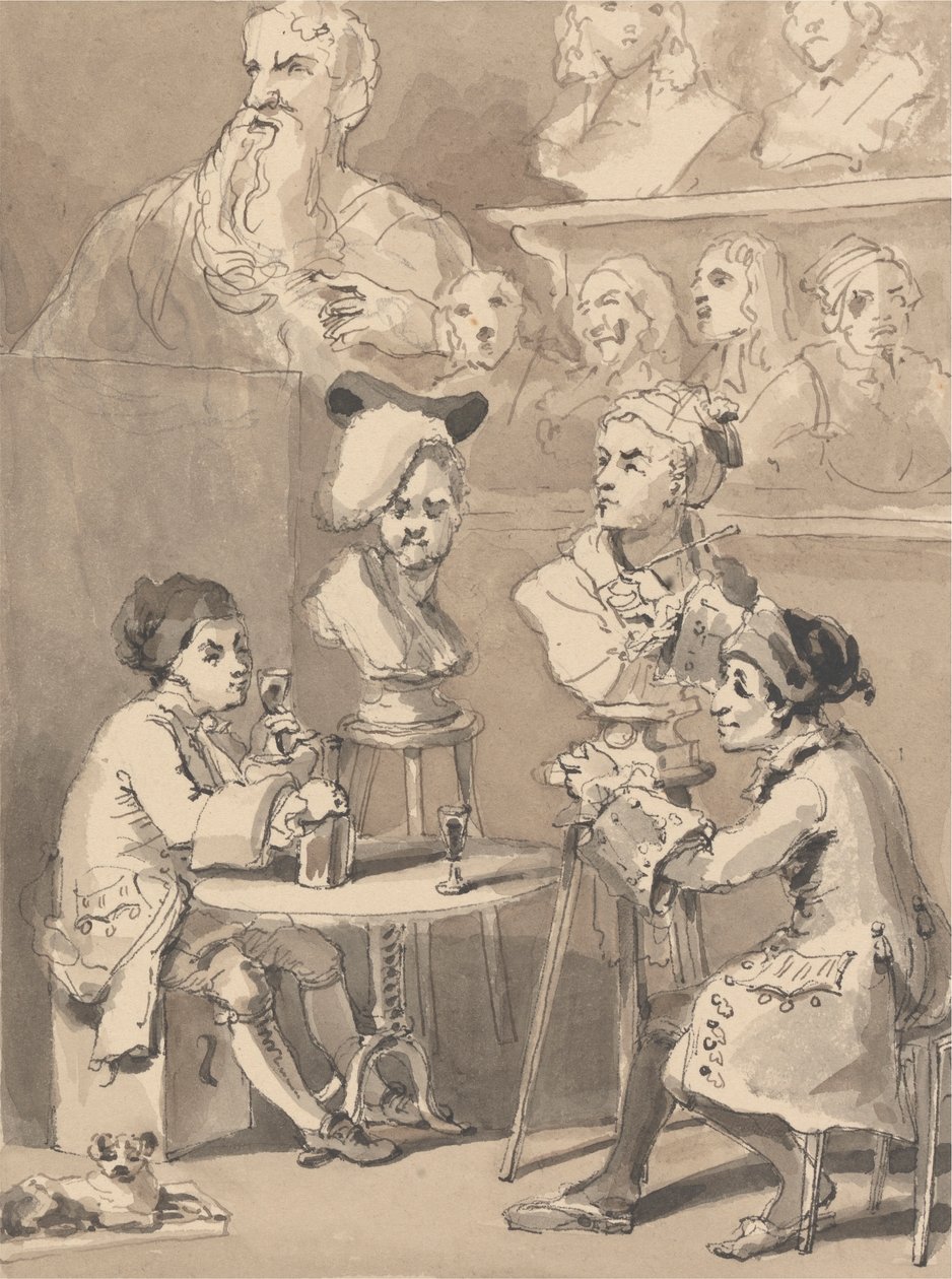Hogarth sidder til Roubiliac for sin buste af John Thomas Smith