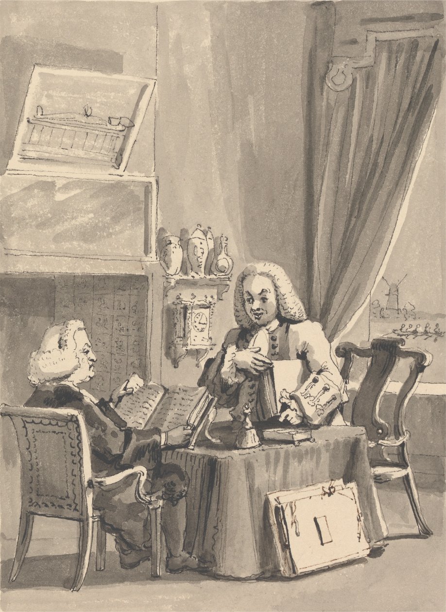 Hogarth opfordrer sin protektor, biskop Hoadley, til at se over sin MS. 