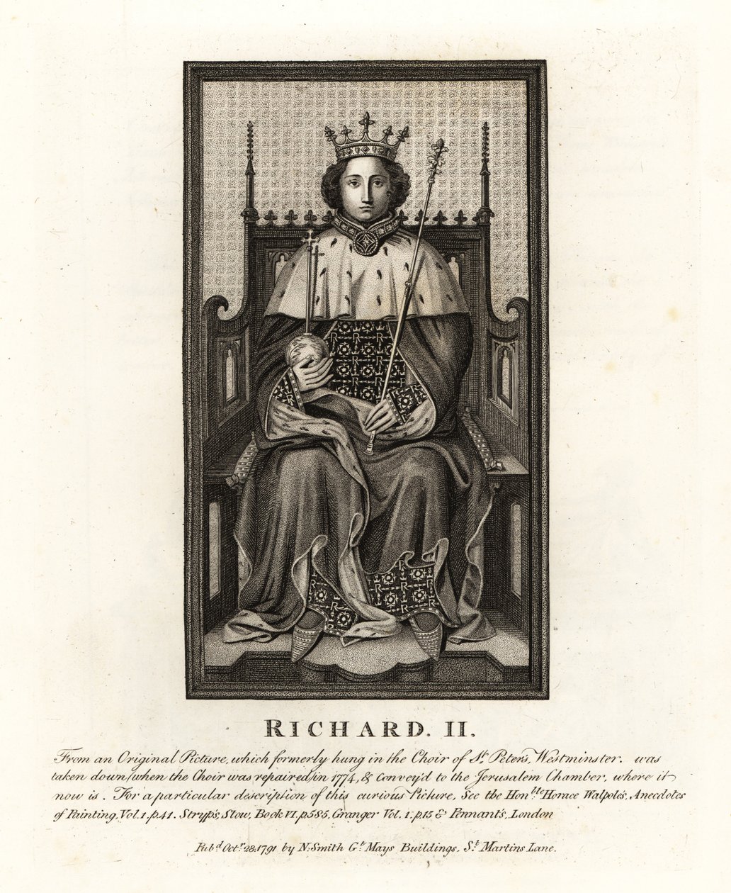 Kong Richard II af England, fra et originalt billede hængt i Choir of St Peter