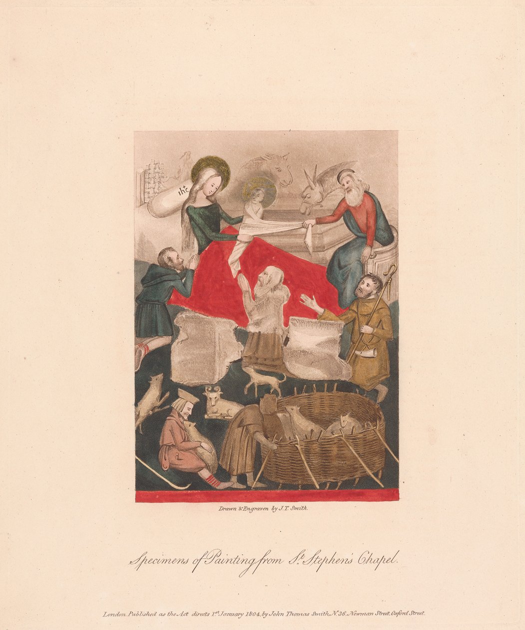 Muster der Malerei aus der St. Stephanskapelle af John Thomas Smith