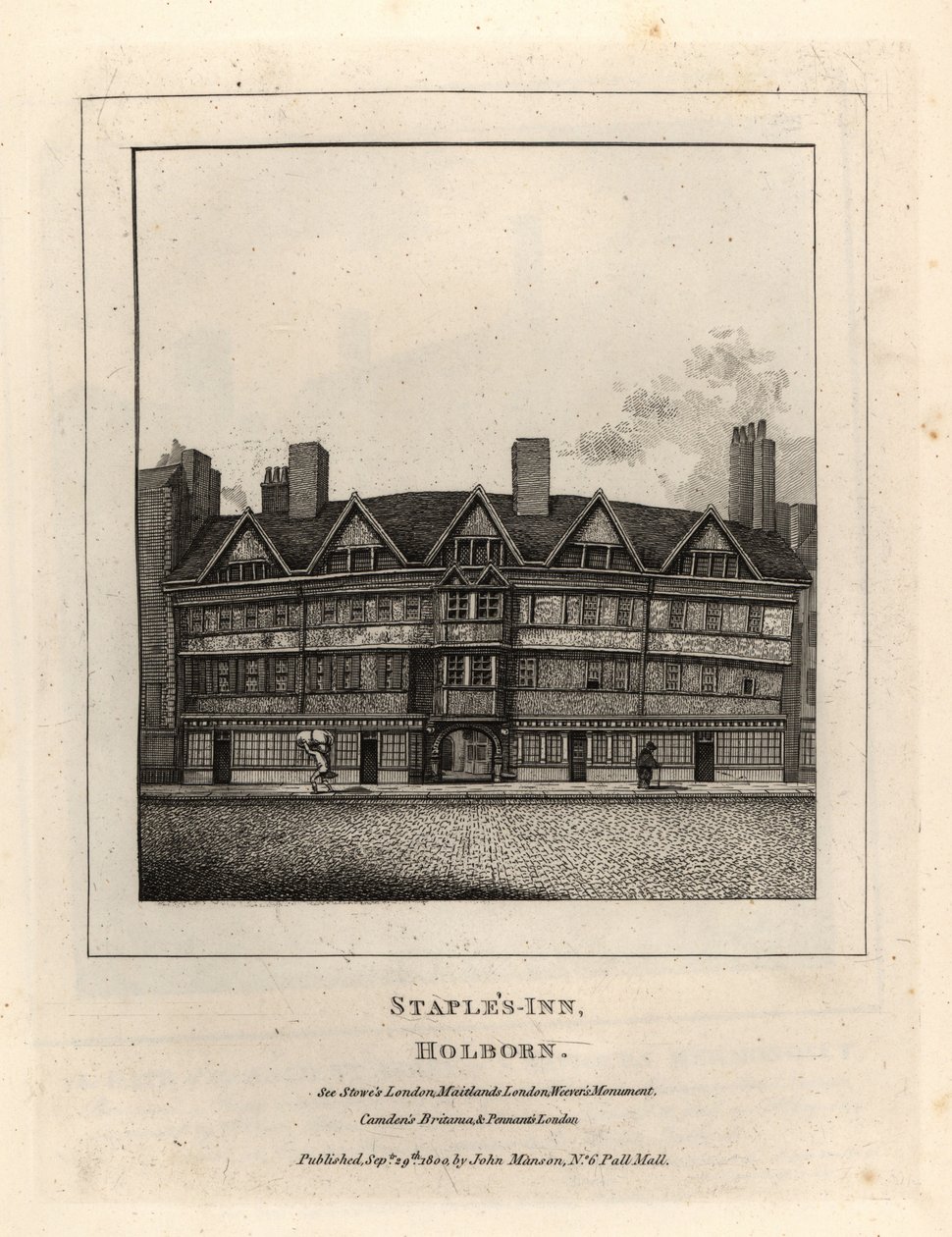 Staples Inn, Holborn af John Thomas Smith