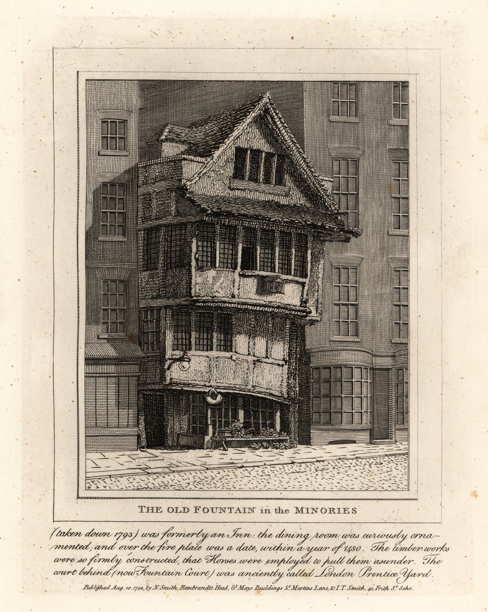 The Old Fountain i Minories sogn, London af John Thomas Smith