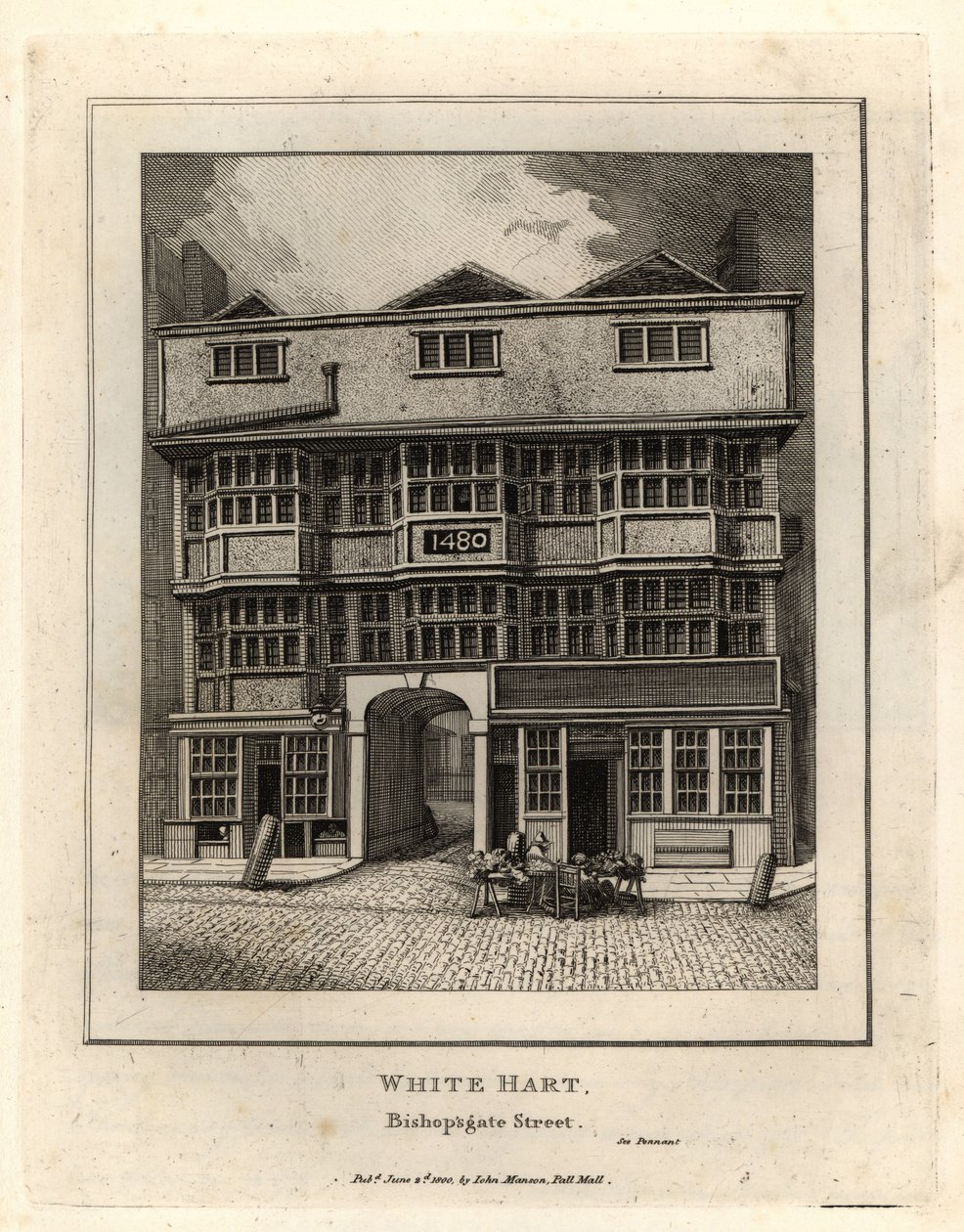 The White Hart, Bishopsgate Street af John Thomas Smith