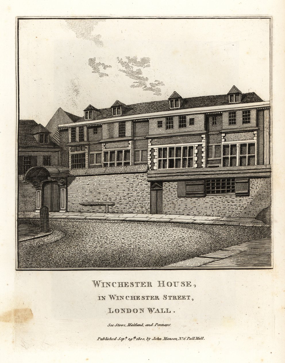 Winchester House i Winchester Street, London Wall af John Thomas Smith