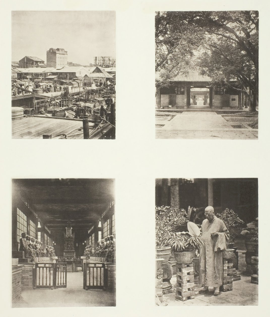 En kantonpantforretning, Honam Temple, Canton, Temple of Five Hundred Gods, Canton..., ca. 1868. af John Thomson