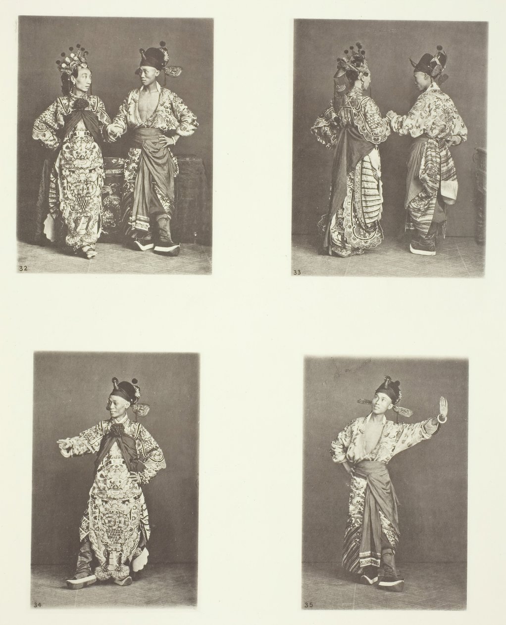 Skuespillere, ældgammelt ægteskabsdragt, skuespillere, ældgammelt ægteskabskostume, ældgamle dragter, ca. 1868. af John Thomson