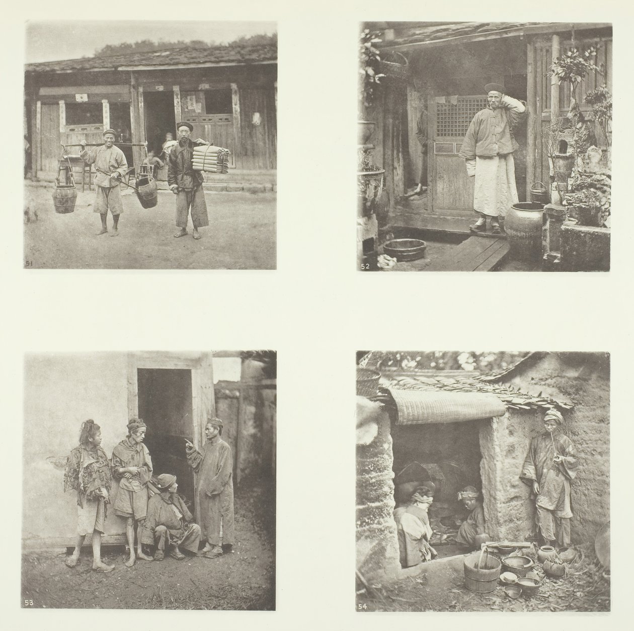 Foochow Coolies, En Foochow-detektiv, tyvechefen, Beggars Living in a Tour, ca. 1868. af John Thomson