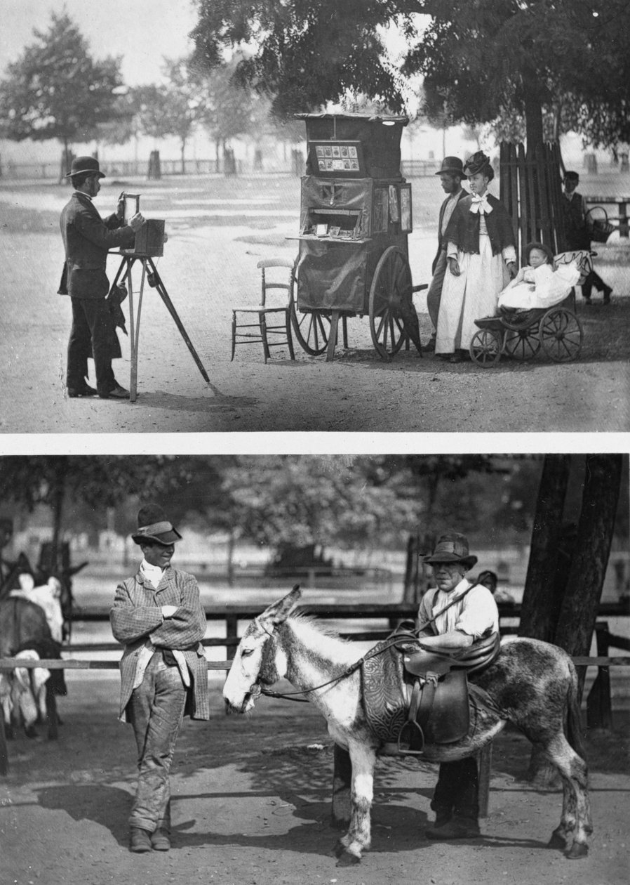 Fotografering på fælleden og venter på leje, 1876-77 (woodburytype) af John Thomson