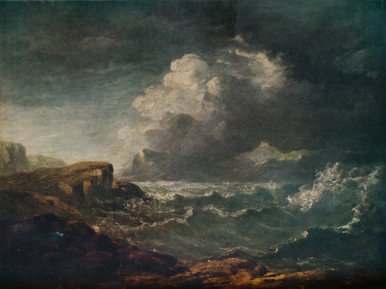 Storm on a Scottish Loch, 1800-tallet, 1917 af John Thomson