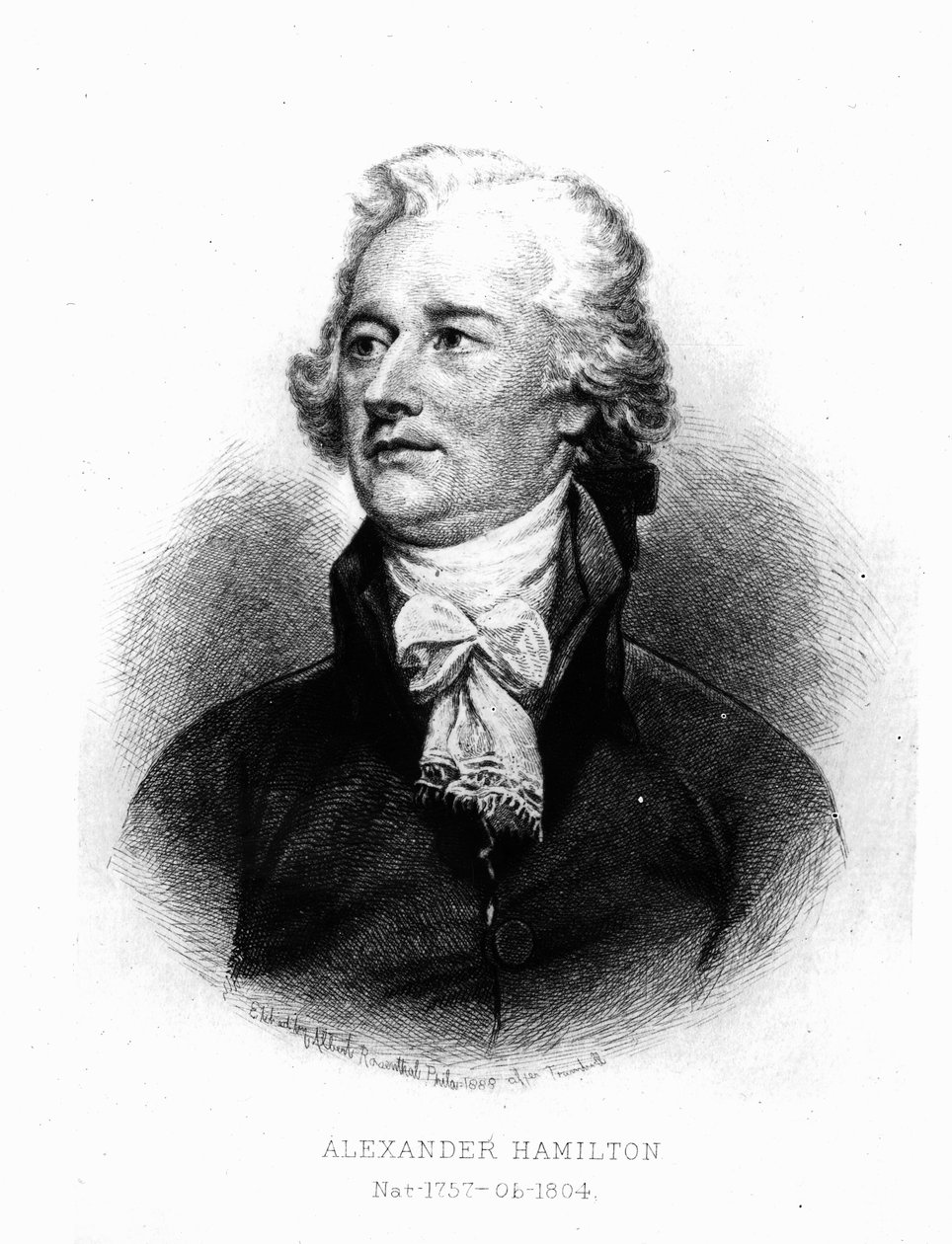 Alexander Hamilton, graveret af Albert Rosenthal, 1888 af John Trumbull