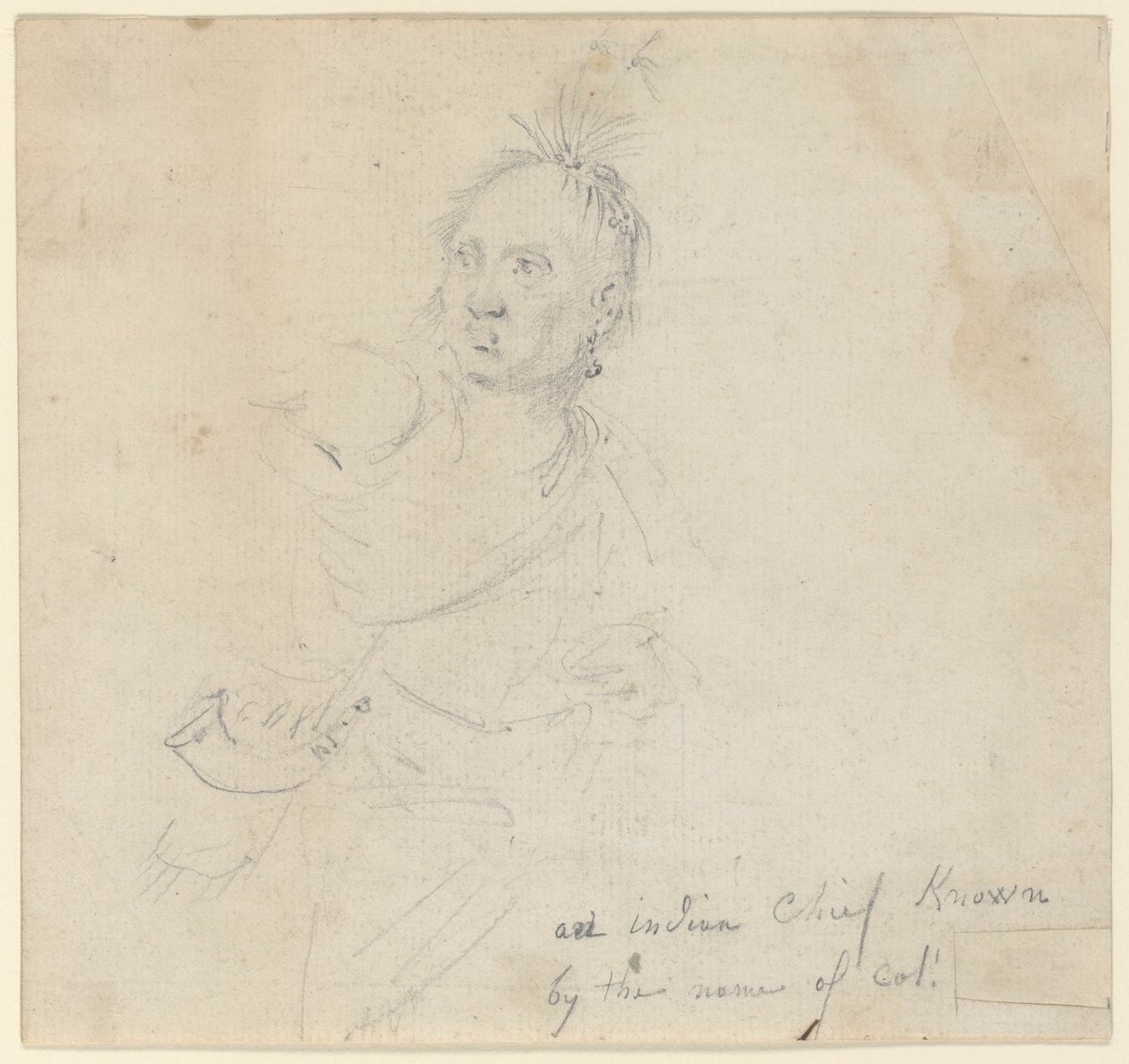 Kaptajn Joseph Lewis af Louis, fra Oneida-indianerne, studerer for af John Trumbull