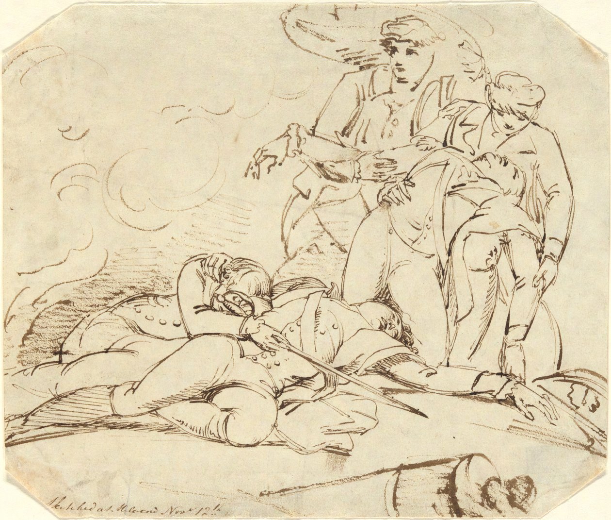 General Montgomerys død i angrebet på Quebec, 31. december 1775 af John Trumbull