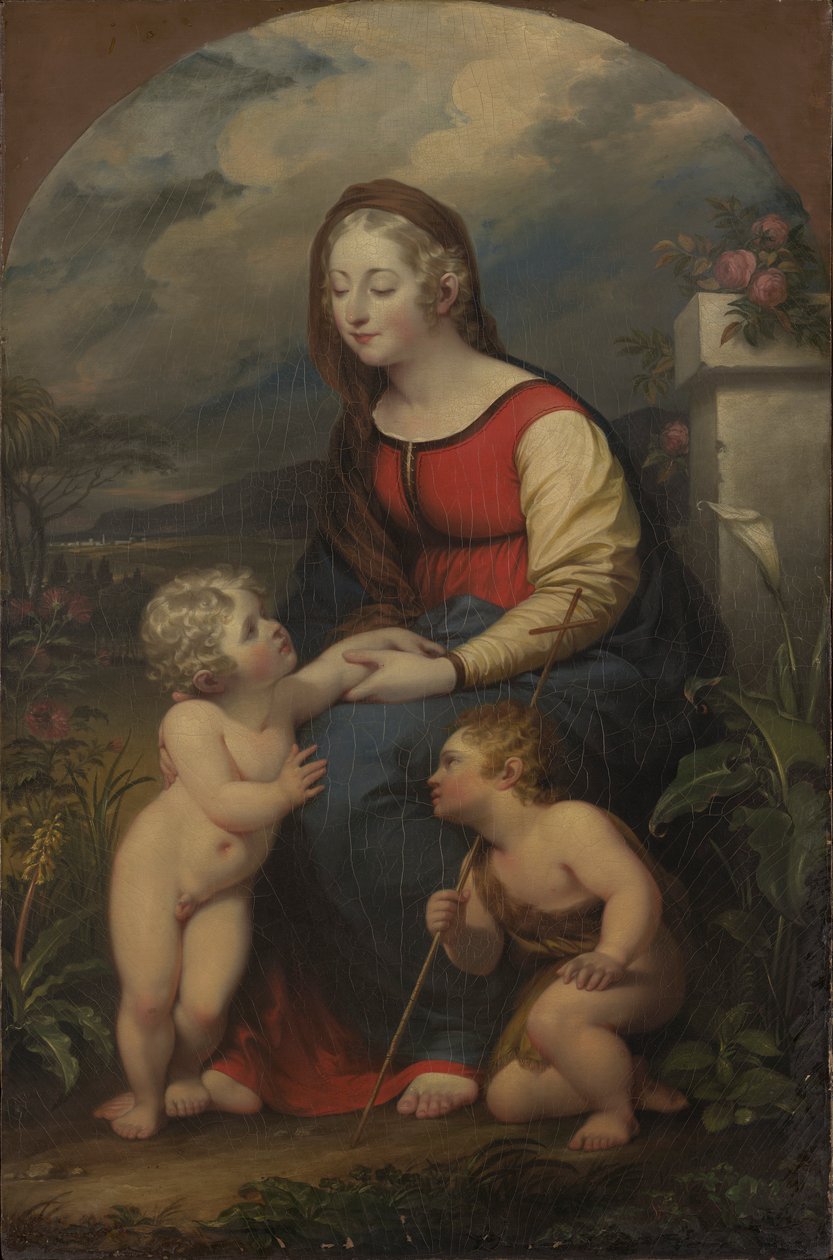 Madonna og barn med Johannes Døberen af John Trumbull