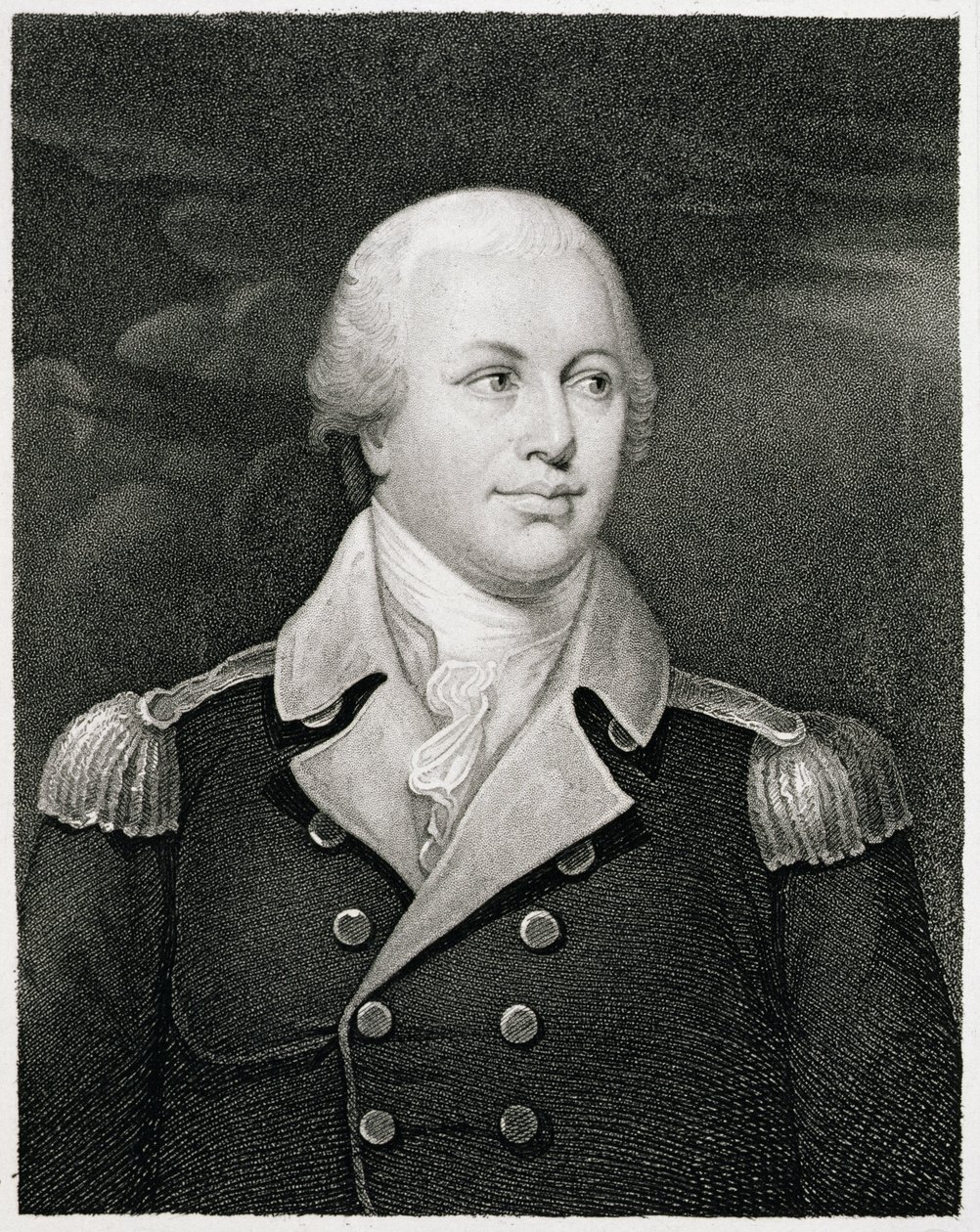 Generalmajor Nathaniel Greene (1742-86), indgraveret af John B. Forrest (1814-70) af John Trumbull