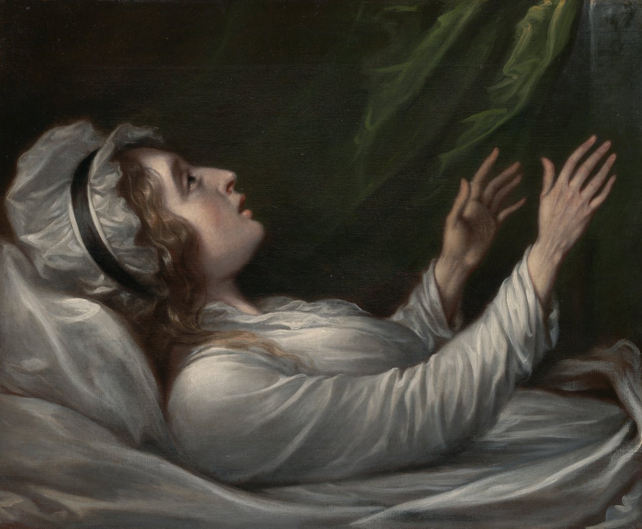 Sarah Trumbull på sit dødsleje af John Trumbull