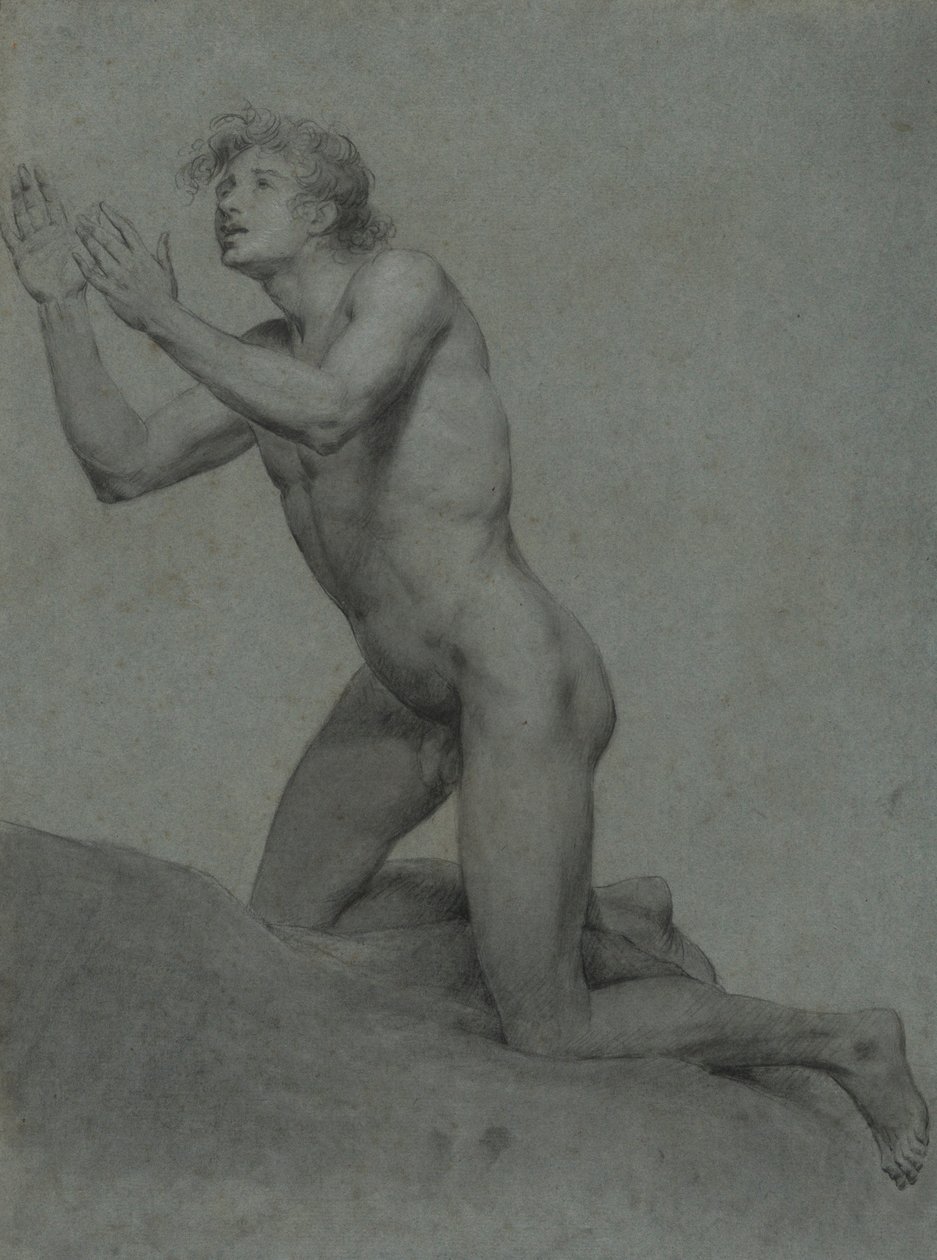 Skitse af et mandligt nøgenlivsstudie af John Trumbull