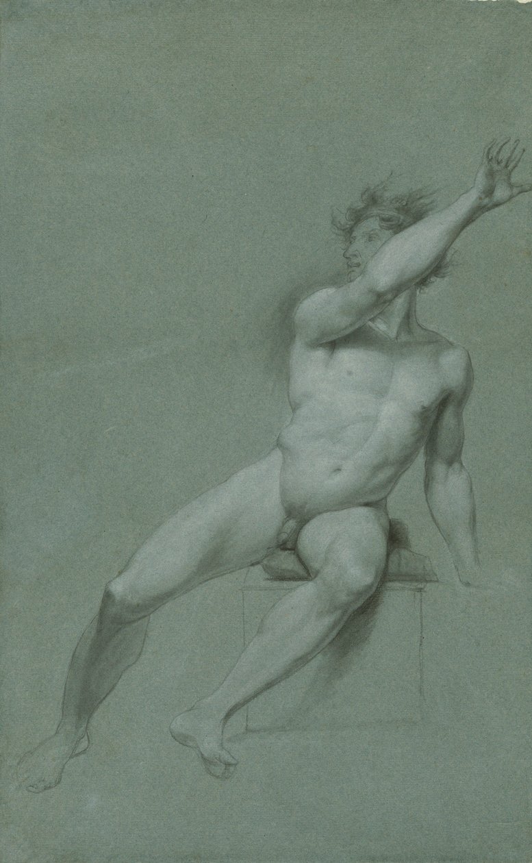 Skitse af et mandligt nøgenlivsstudie af John Trumbull