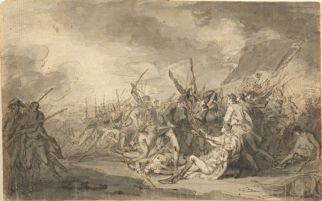 Studie til The Death of General Warren i slaget ved Bunker af John Trumbull