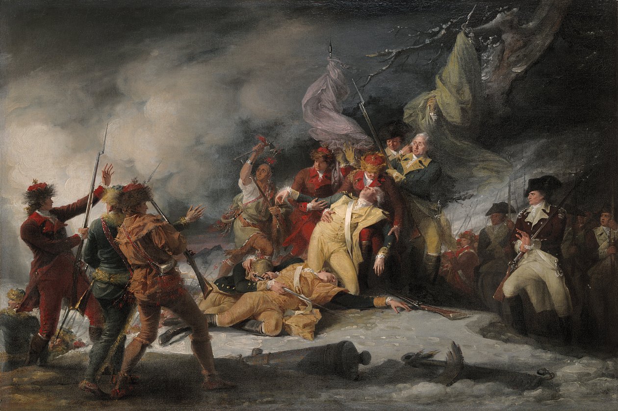 General Montgomerys død under angrebet på Quebec, 31. december 1775, 1786 af John Trumbull