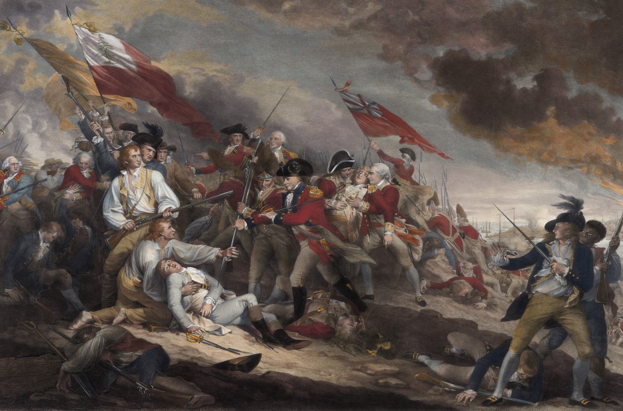 General Warrens død i slaget ved Bunker Hill, 17. juni 1775, pub. 1786 af John Trumbull
