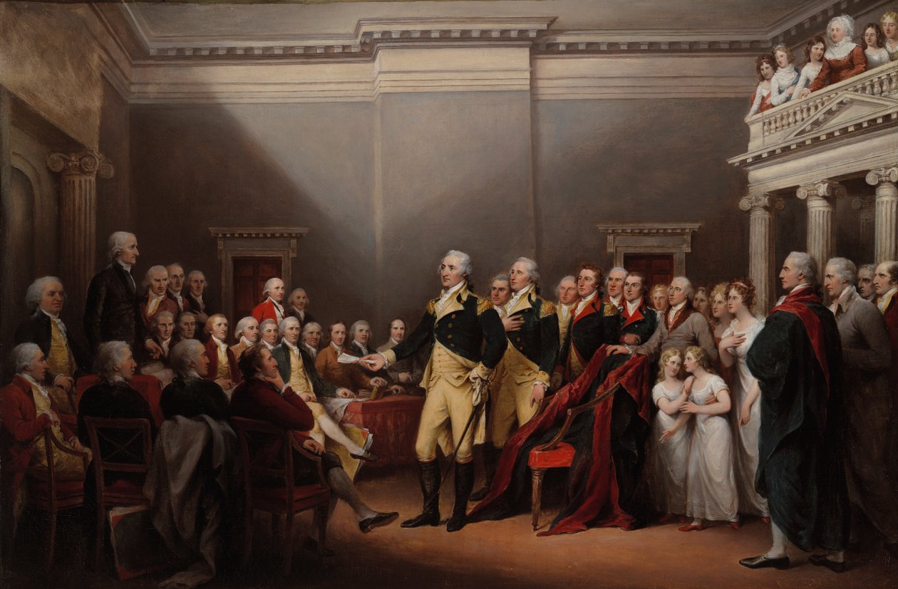 General Washingtons tilbagetræden den 23. december 1783 af John Trumbull