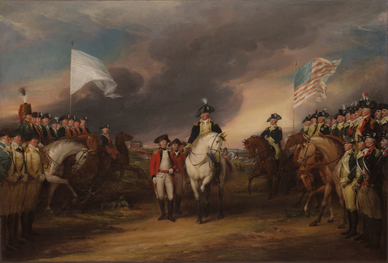 The Surrender of Lord Cornwallis i Yorktown, 19. oktober 1781 af John Trumbull