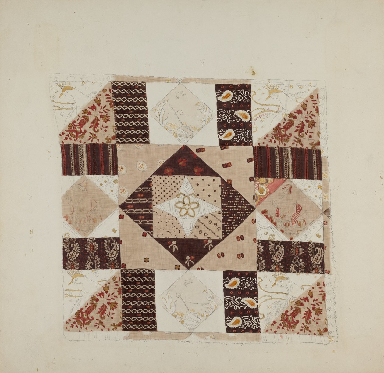 Trykt bomuld (quilt) af John Tubrant