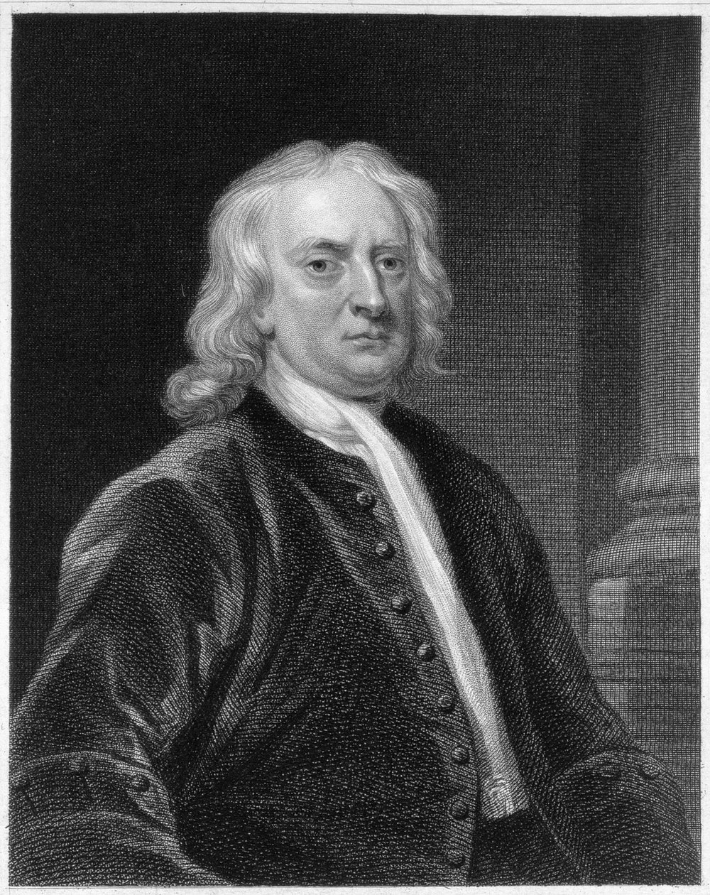 Portræt af Sir Isaac Newton (1642-1727), graveret af Edward Scriven (1775-1841) af John Vanderbank