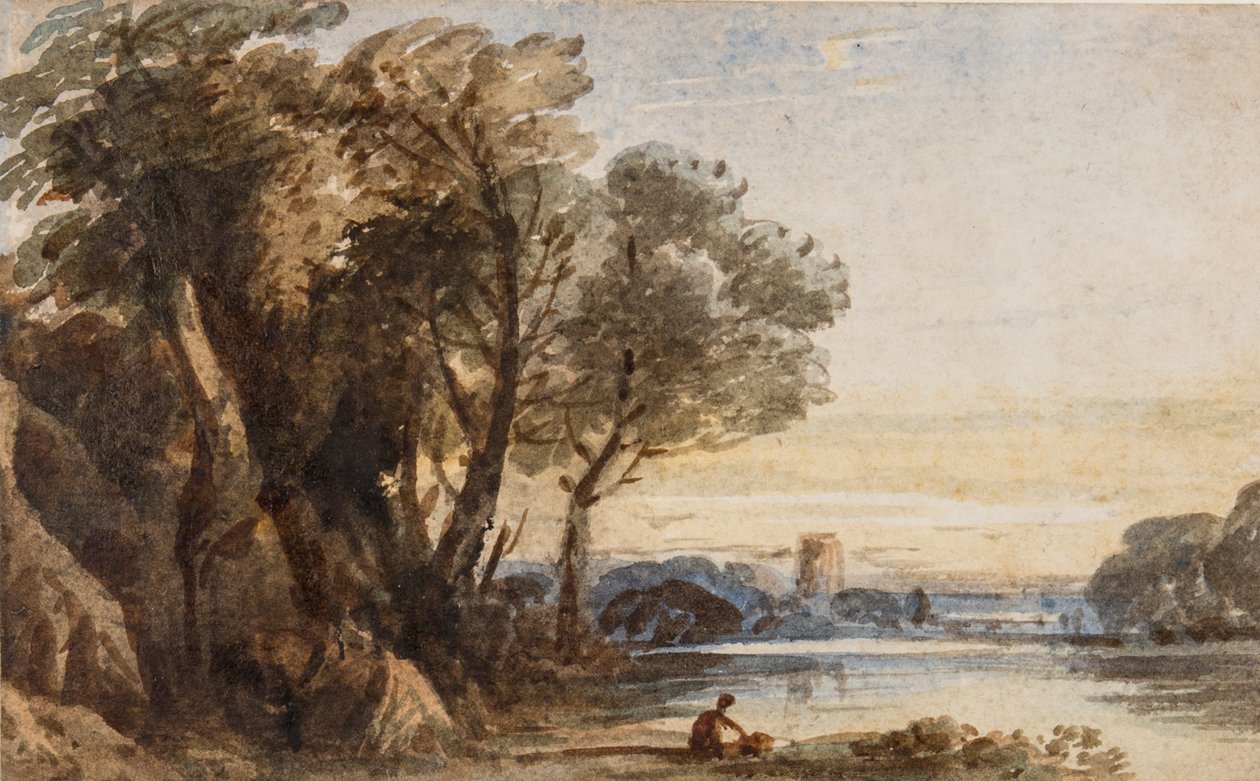 Capriccio Landskab, ca. 1830 (wc med gummi arabicum på papir) af John Varley