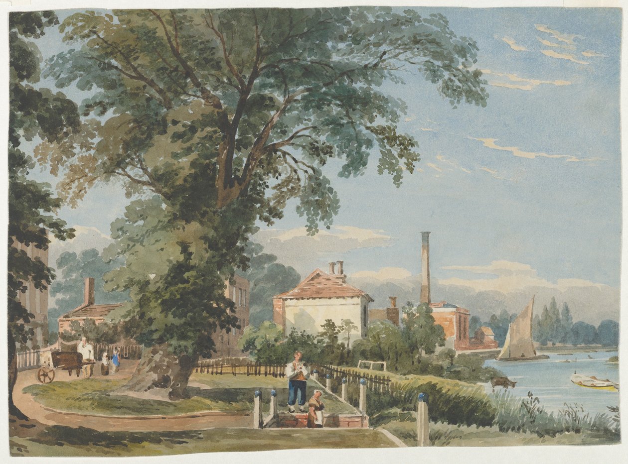 Ved Themsen ved Hammersmith af John Varley