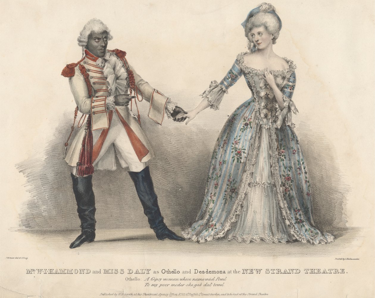 W. J. Hammond og Miss Daly som Othello og Desdemona på New Strand Theatre af John W. Gear