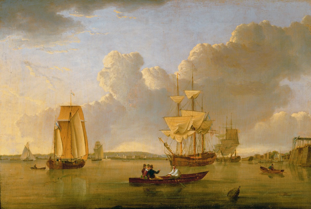 Deptford on Thames med en fjern udsigt over Greenwich af John Ward of Hull