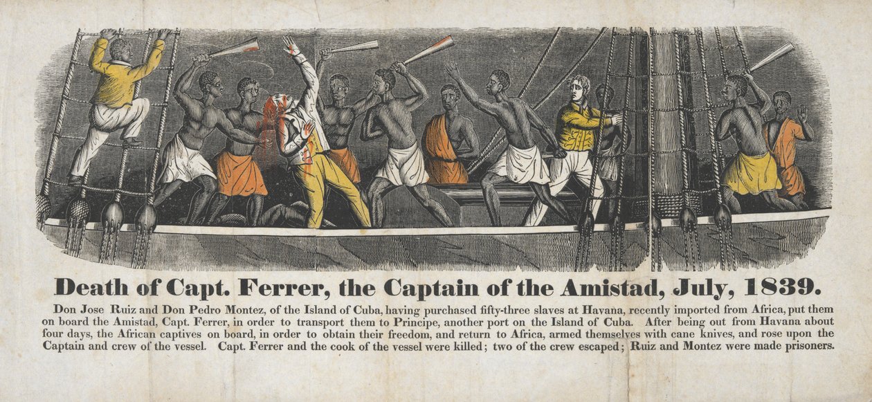 Kaptajn Ferrer, kaptajnen på Amistad, død, juli 1839 af John Warner Barber