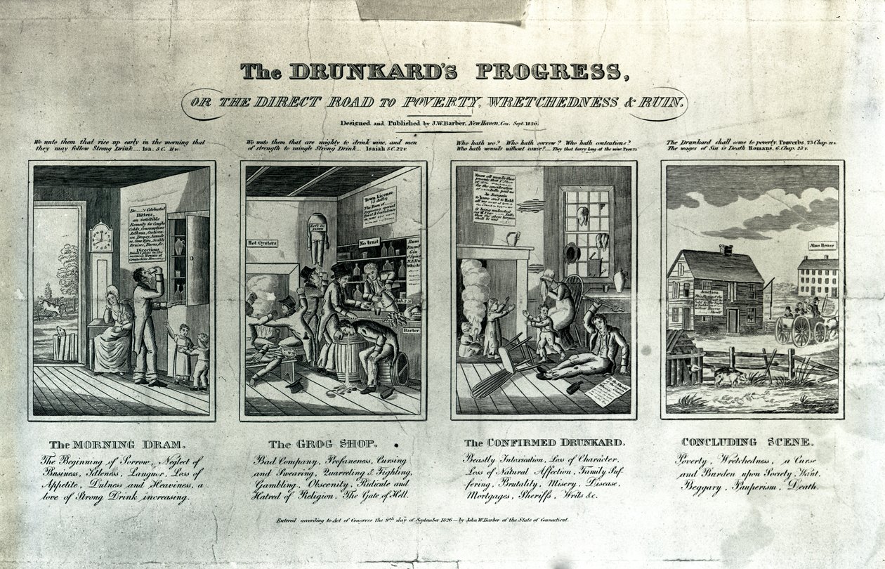 Drukkens Fremgang, 1826 af John Warner Barber