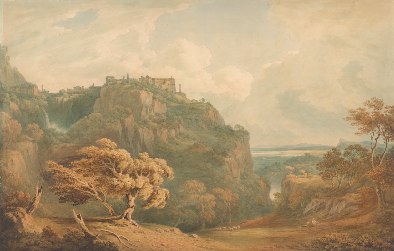 Udsigt over Tivoli, der ser mod Rom af John Warwick Smith
