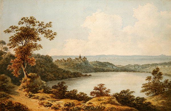 Albanosøen (akvarel på papir) af John Warwick Smith