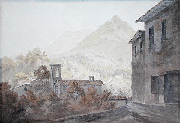 Luganosøen (akvarel på papir) af John Warwick Smith