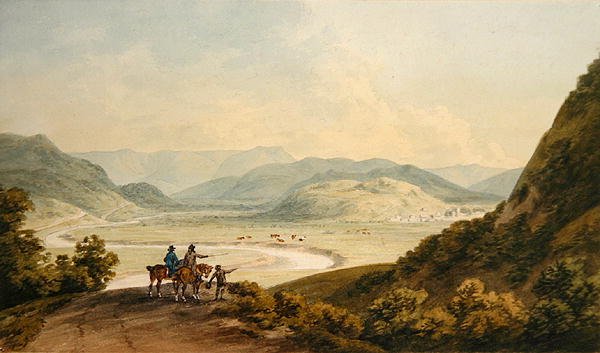 Llangollen (akvarel på papir) af John Warwick Smith