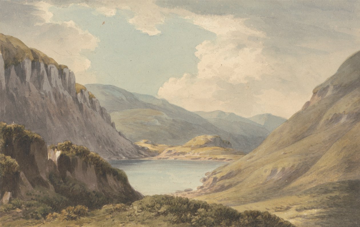 Llyn Geirionedd ikke langt fra Trefriew, ved floden Conway, Carnarvonshire af John Warwick Smith