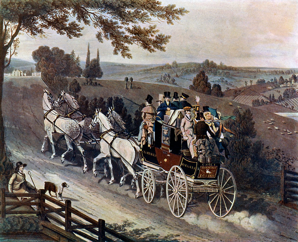 Scenecoach, 1822, c1920 af John Watson