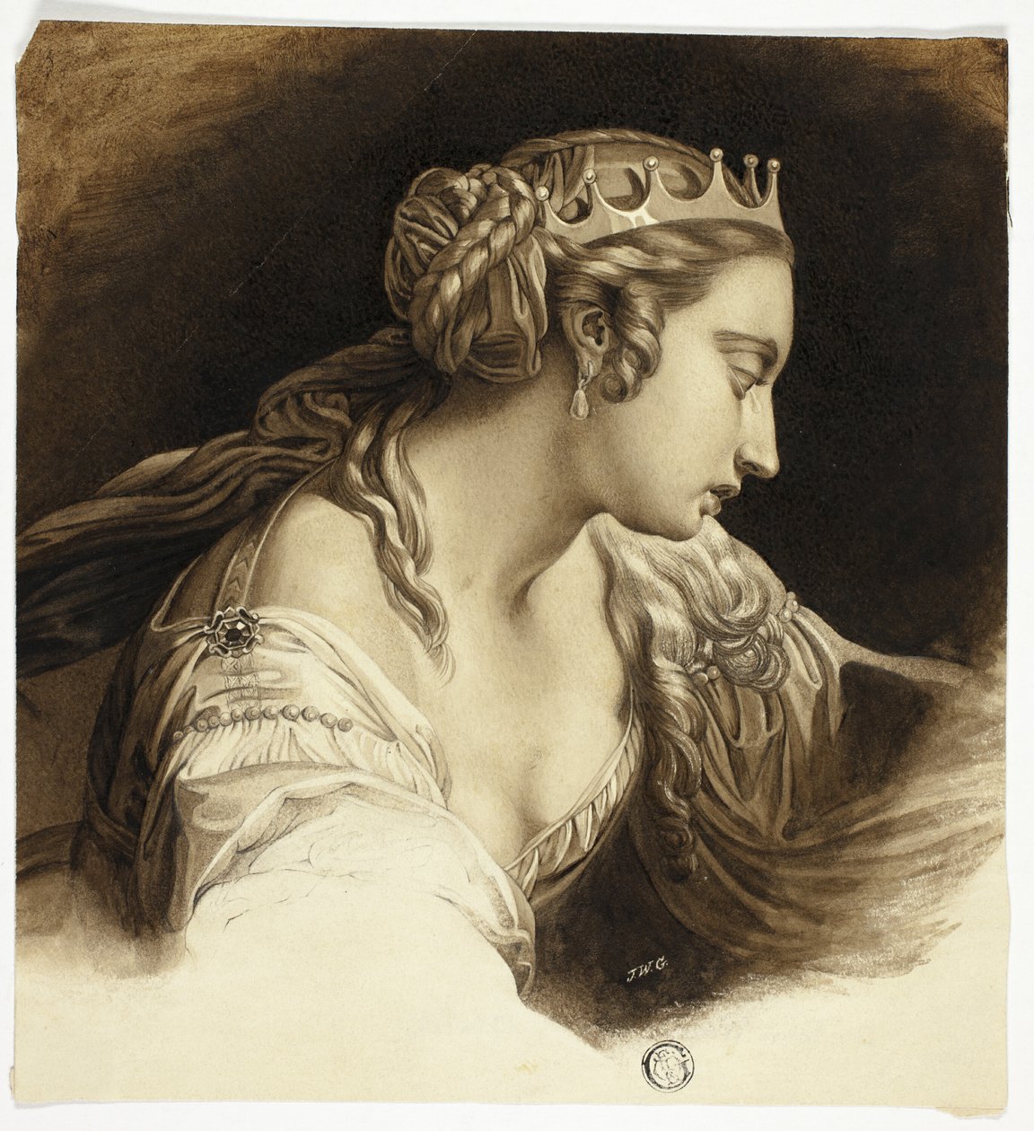 Grædende dronning af John Watson Gordon