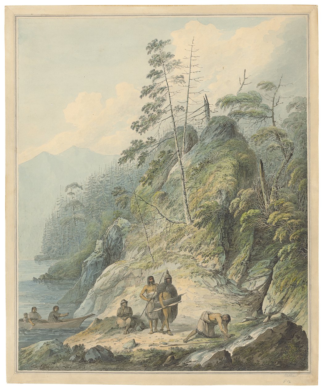 En udsigt i Nootka Sound, 1784 af John Webber