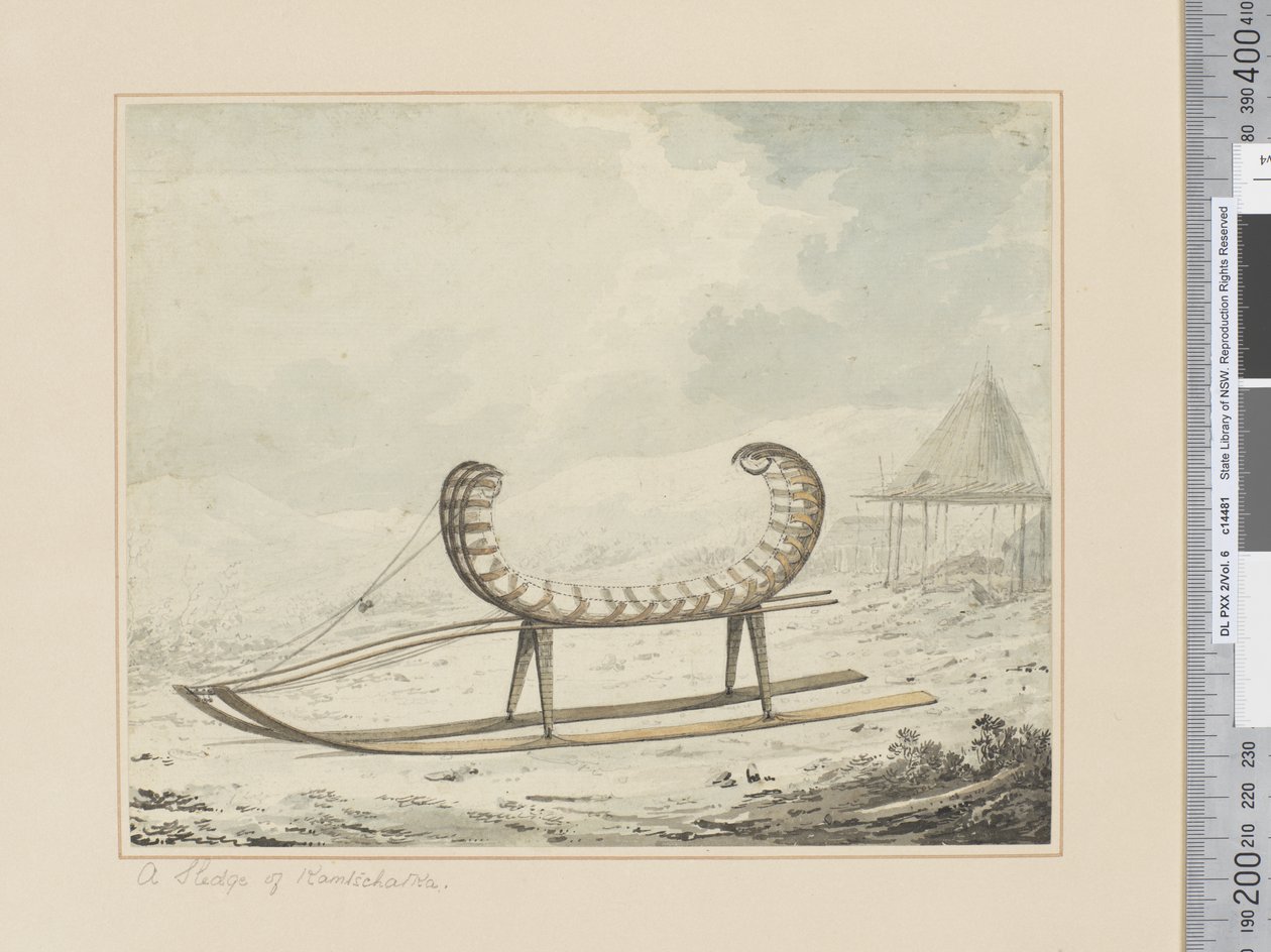 F.40 A Sledge of Kamtschatka, c.1783-84 (akvarel) af John Webber