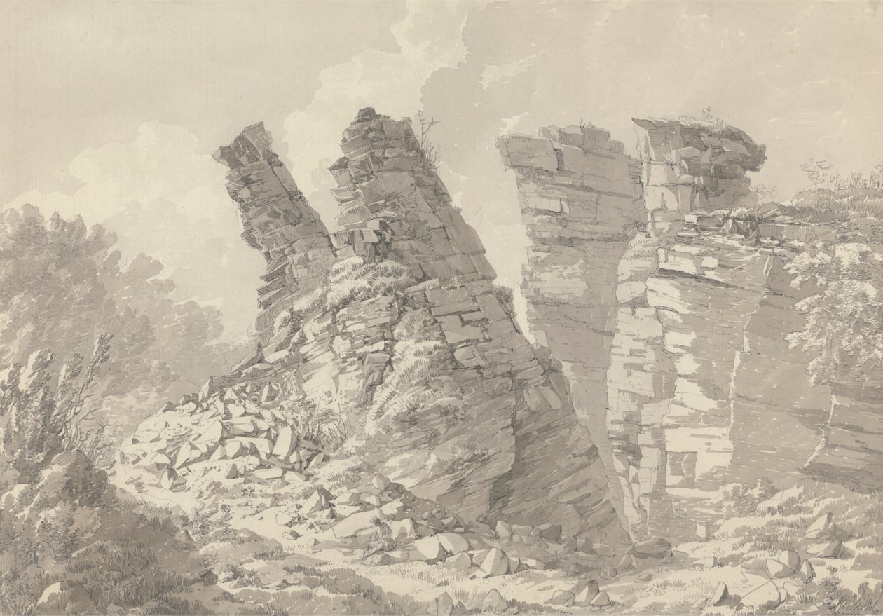 Hob Thursts Houses, Monsoldale, Derbyshire af John Webber