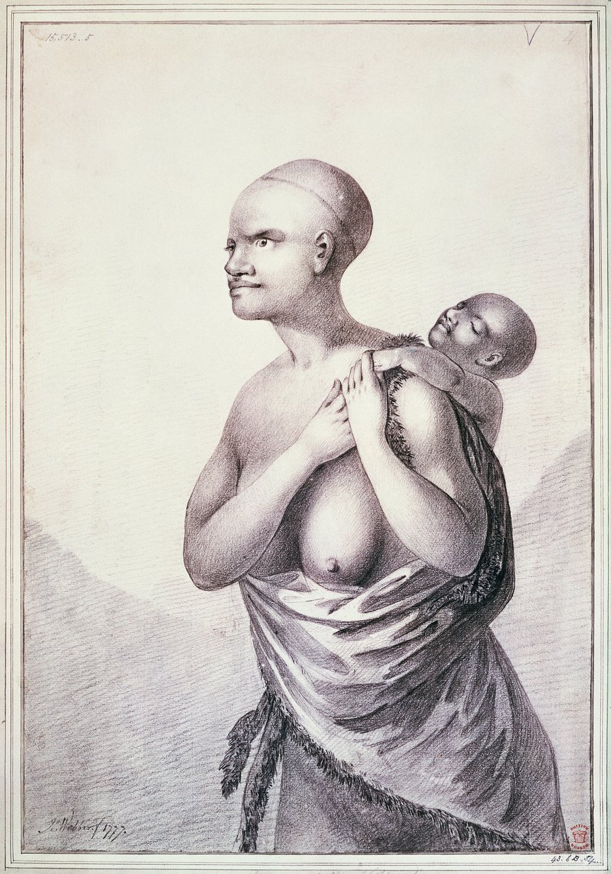 Indfødte kvinder fra Van Diemens Land, nu Tasmanien, januar 1777, tegning af John Webber (1750-1793), Australien af John Webber