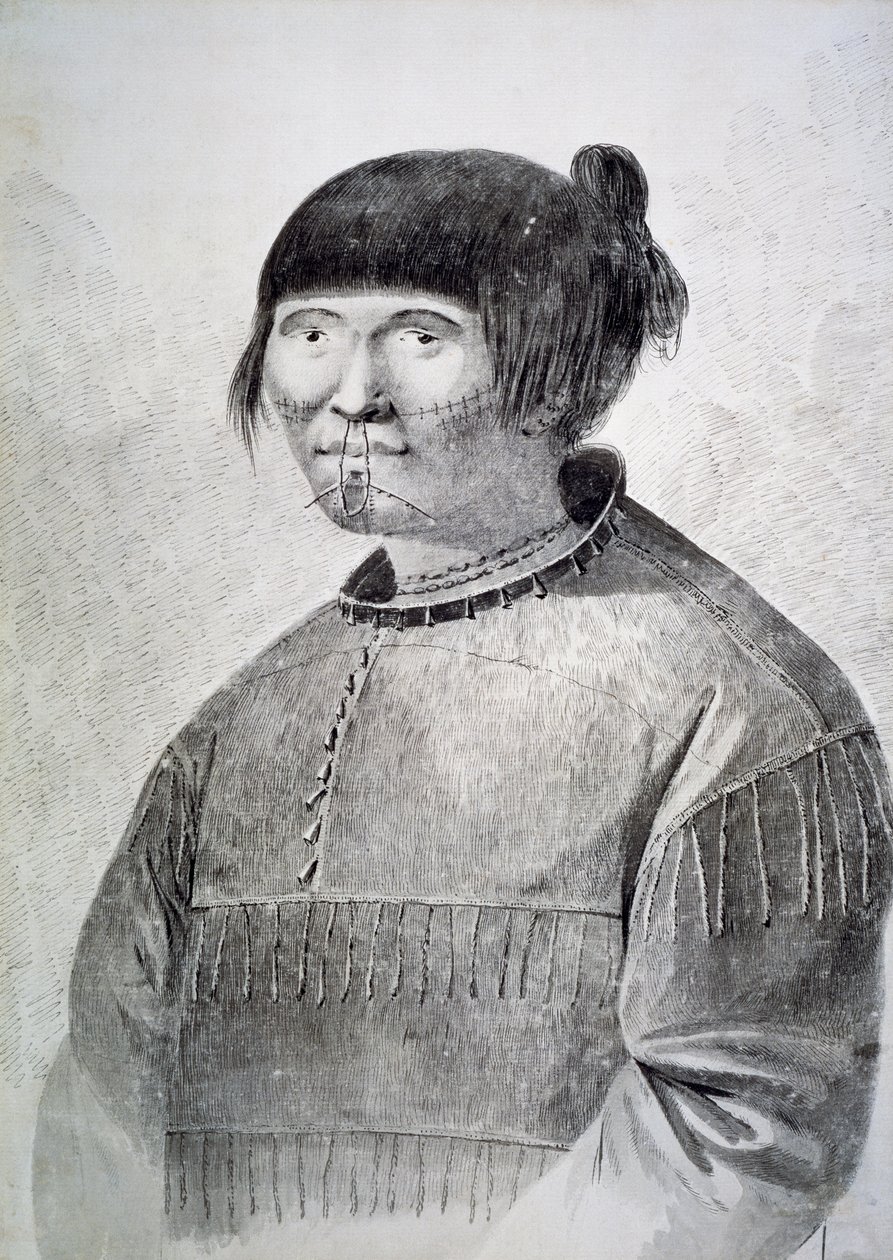 Portræt af tatoveret indfødt fra øen Unalaska af John Webber